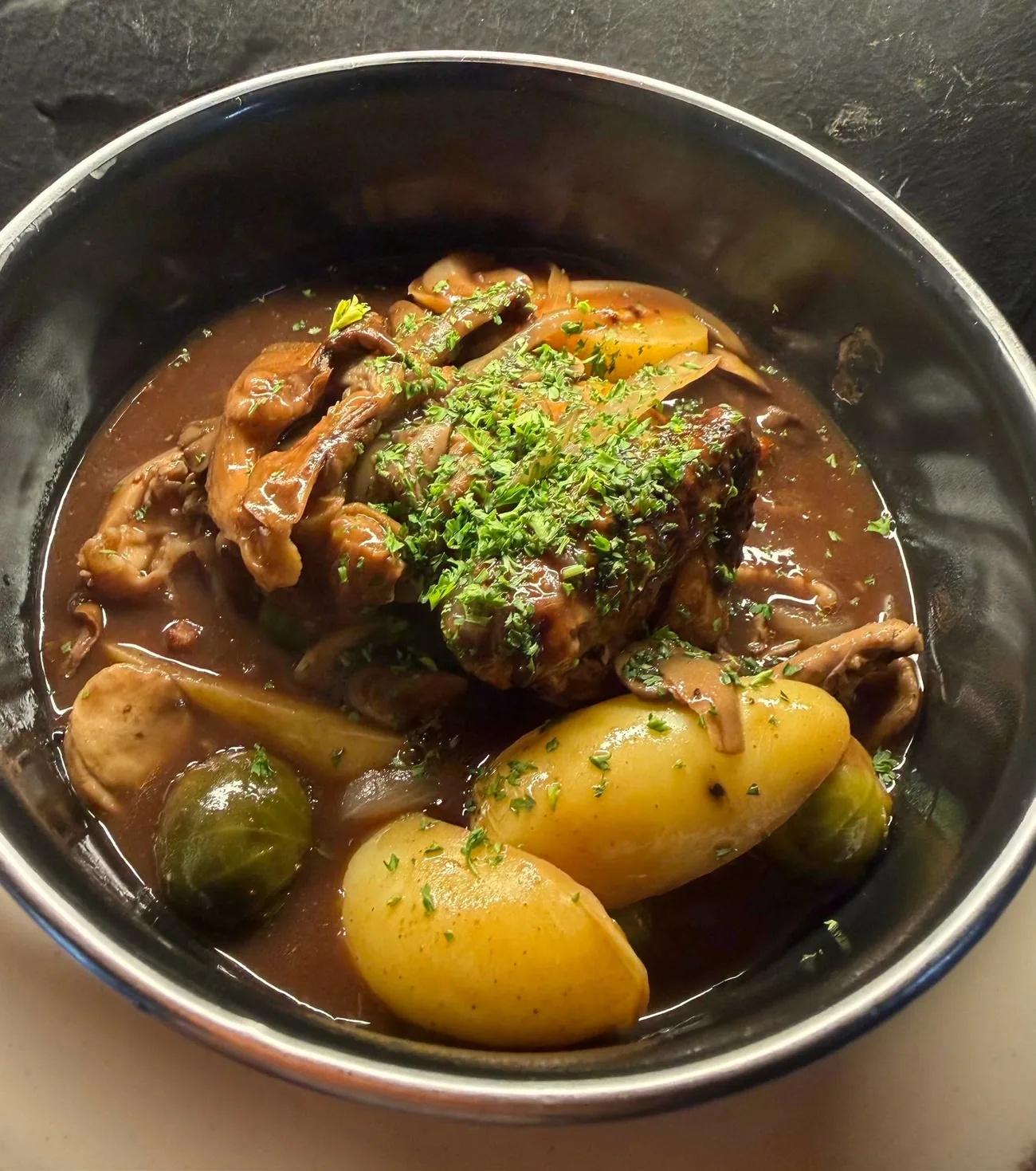 A plated dish at Brasserie Atelier